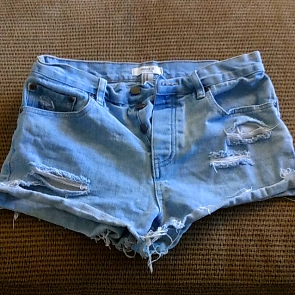 Distressed Denim Shorts